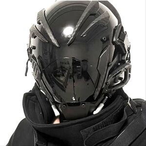 Futuristic Black Helmet Mask Cosplay for Men and Women, Techwear Mask, Hall